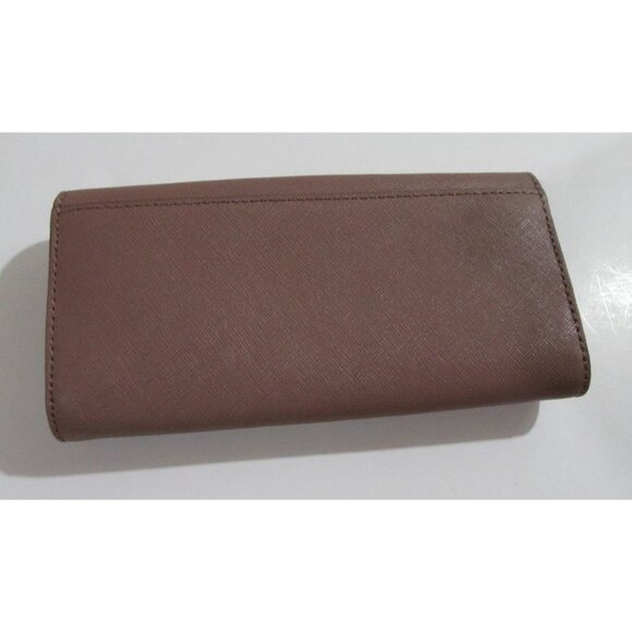 Michael Kors Bridgette Saffiano Leather Flap Wallet Dusty Rose - Picture 3 of 6